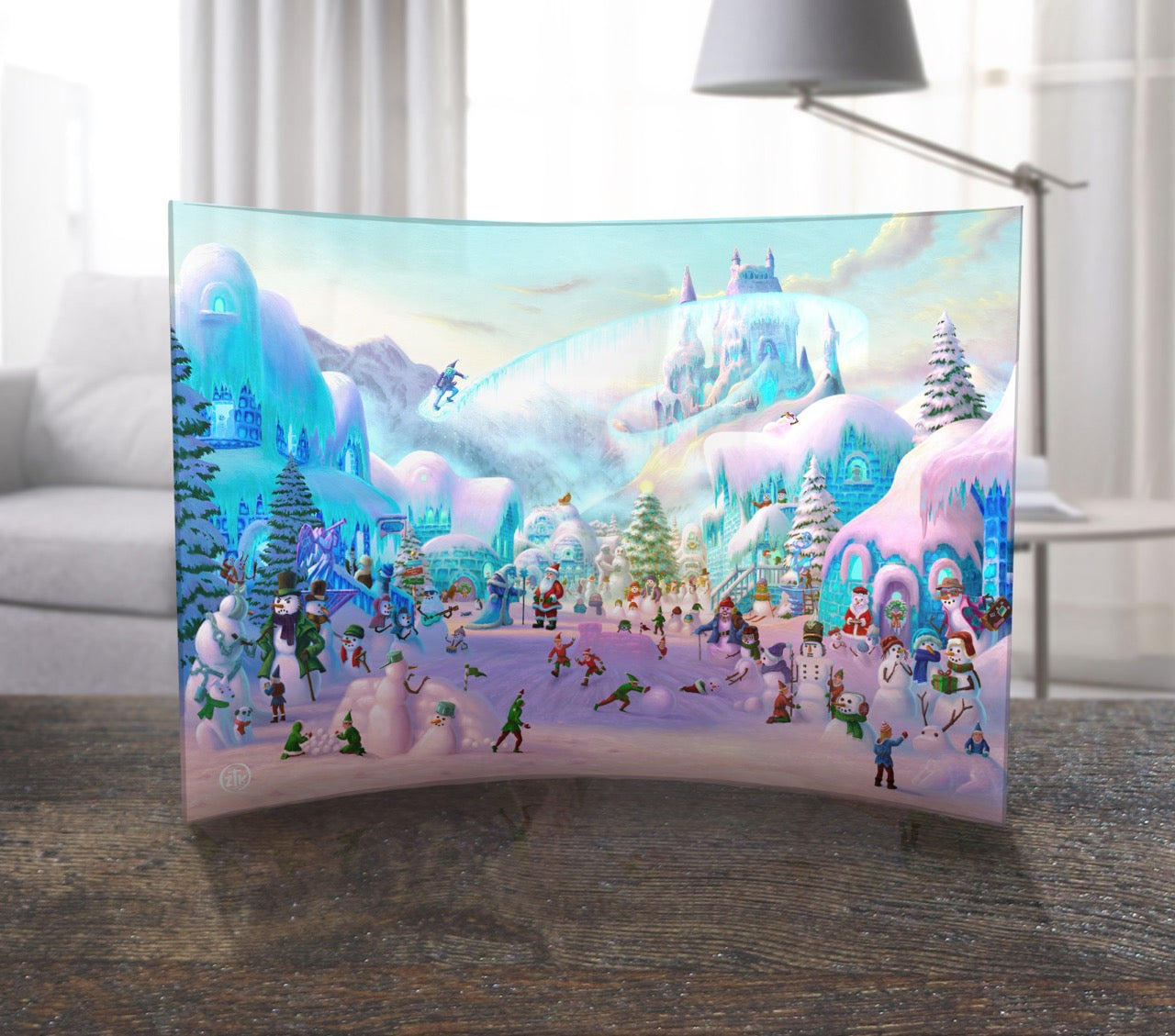 Zac Kinkade (Snowman Sanctuary) 10" x 7" Curved Acrylic Print ACP1007CUR803
